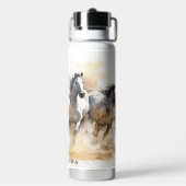 Bouteille D'eau Chevaux Mustang Sauvage Ouest équestre (Arrière)