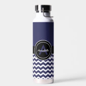 Bouteille D'eau Chevron noir bleu foncé (Gauche)