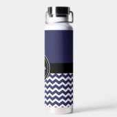 Bouteille D'eau Chevron noir bleu foncé (Arrière)