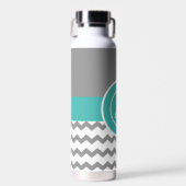 Bouteille D'eau Chevron Turquoise gris (Avant)