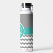 Bouteille D'eau Chevron Turquoise gris (Arrière)