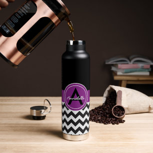 Bouteille D'eau Chevron violet noir
