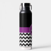 Bouteille D'eau Chevron violet noir (Avant)