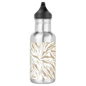 Bouteille D'eau Chic Beige Zèbre Imprimer Monogramme (Droite)