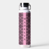 Bouteille D'eau Chic Bubblegum Motif géométrique rose et noir (Arrière)