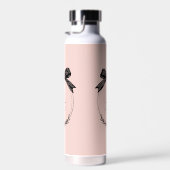Bouteille D'eau Chic Fille Bow Moderne Feminine Blush Pink Monogra (Plage)