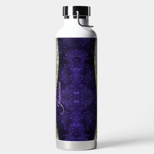 Bouteille D'eau Chic irisé violet bleu faux parties scintillant mo (Droite)