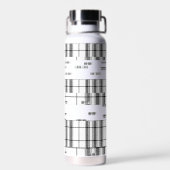 Bouteille D'eau Chic moderne plaqué noir et blanc (Arrière)