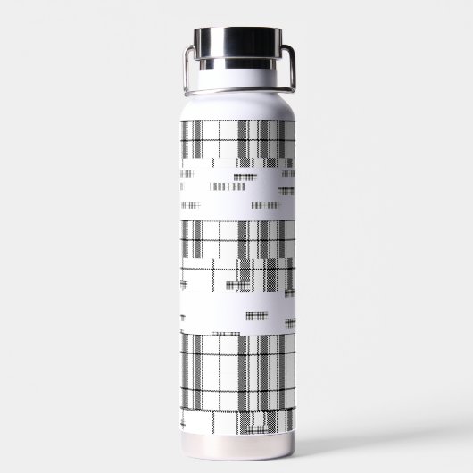 Bouteille D'eau Chic moderne plaqué noir et blanc (Arrière)