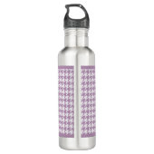Bouteille D'eau Chic Monogramme Lumière Purple Houndstooth Avec No (Dos)