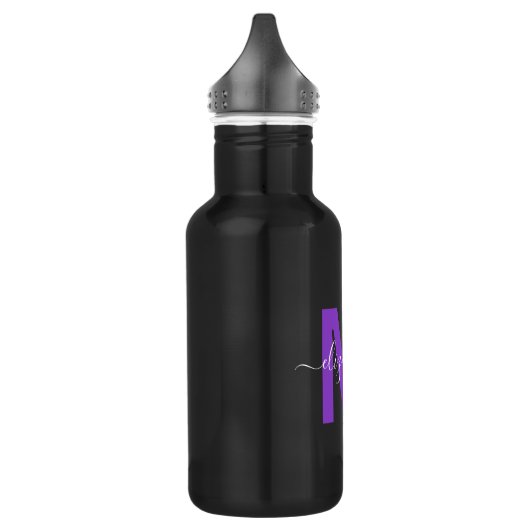 Bouteille D'eau Chic Purple Driple Parties scintillant Nom du mono (Gauche)
