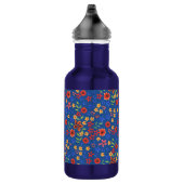 Bouteille D'eau Chic Retro Floral Imprimer sur Blue Water Bottle (Droite)