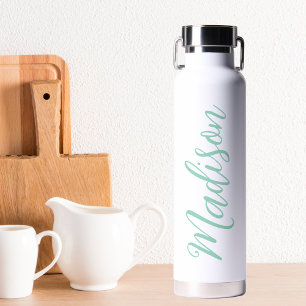 Bouteille D'eau Chic Seafoam Green Nom manuscrit Script personnali