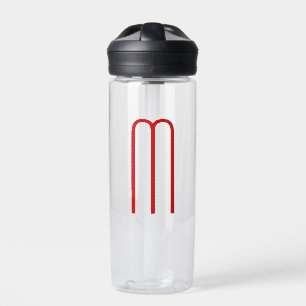 Bouteille D'eau Chic Unique Monogramme Rouge Blanc Plaine Simple