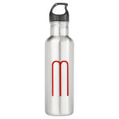 Bouteille D'eau Chic Unique Monogramme Rouge Blanc Plaine Simple (Devant)