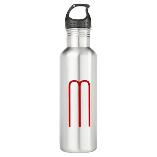 Bouteille D'eau Chic Unique Monogramme Rouge Blanc Plaine Simple (Devant)