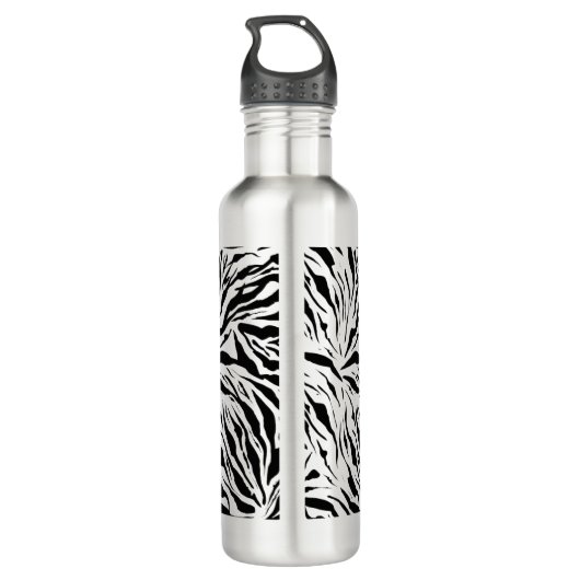 Bouteille D'eau Chic Zebra Imprimer Monogramme (Dos)