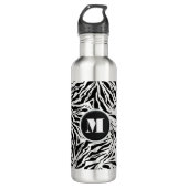 Bouteille D'eau Chic Zebra Imprimer Monogramme (Devant)