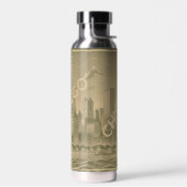 Bouteille D'eau Chicago Khaki Green Tan Skyline (Gauche)