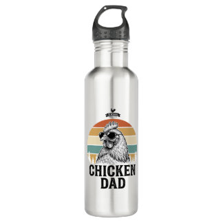 Bouteille D'eau Chicken Dad Vintage Sunset Funny Chicken Lover Shi