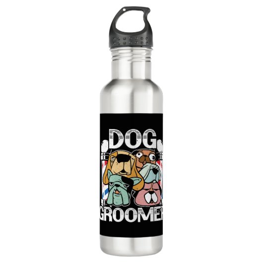 Bouteille D'eau Chien Barbier Animateur Animateur Salon Animateur  (Devant)