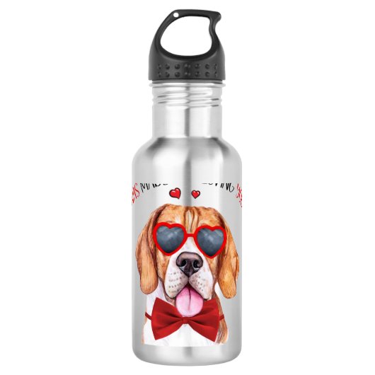 Bouteille D'eau Chien beagle fait pour vous aimer (Devant)
