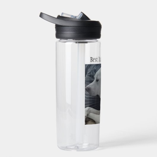 Bouteille D'eau Chien blanc mignon avec meilleur papa Pal jamais (Droite)