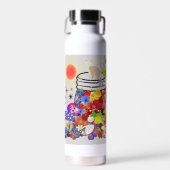 Bouteille D'eau chien, chat, fruits et fleurs (Avant)