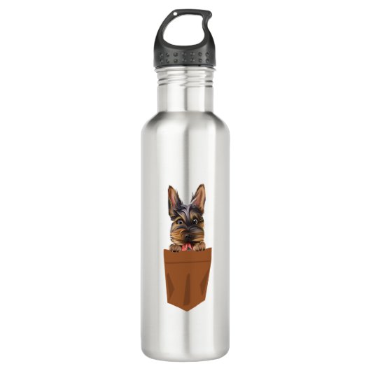 Bouteille D'eau Chien dans Pocket Funny Chien pour Amoureux de les (Devant)