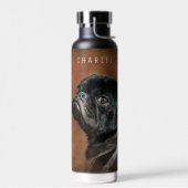 Bouteille D'eau Chien de Carlin noir personnalisé (Gauche)