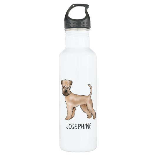 Bouteille D'eau Chien De Terrier Roulé Avec Un Nom Personnalisé (Devant)