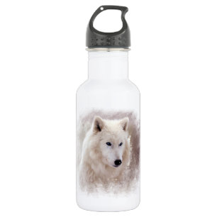 BOUTEILLE D'EAU CHIEN DE TRAÎNEAU SIBÉRIEN BLANC