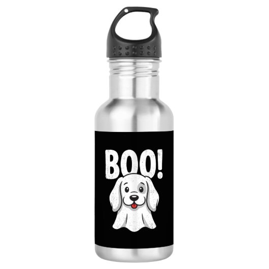Bouteille D'eau Chien d'Halloween Boo Conception de chiot mignon f (Devant)