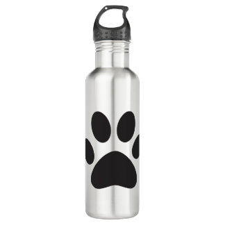 Bouteille D'eau Chien Empreinte de patte Chat Animal Animaux Pied 