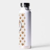 Bouteille D'eau Chien mignon empreinte de patte animal sur mesure  (Gauche)