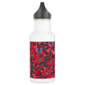 Bouteille D'eau Chien rose et papillons en rouge et bleu (Gauche)