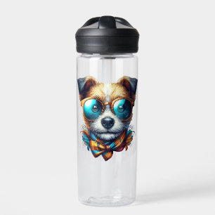 Bouteille D'eau Chien Stylé Avec Des Lunettes Art De Compagnie Mod