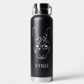 Bouteille D'eau Chien tribal noir et blanc (Plage)