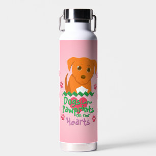 Bouteille D'eau Chiens laissant des empreintes digitales