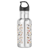 Bouteille D'eau Chiens mignons Design Motif Blanc (Dos)