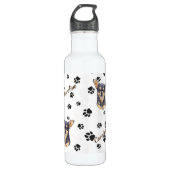 Bouteille D'eau Chihuahua Chien noir Tan Pawprint Mug (Devant)