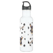 Bouteille D'eau Chihuahua Chien noir Tan Pawprint Mug (Dos)