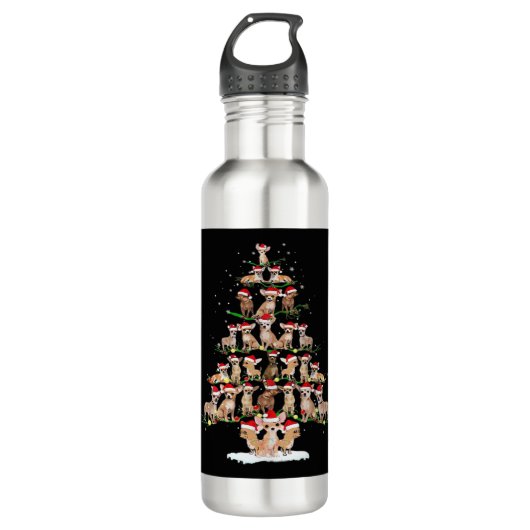 Bouteille D'eau Chihuahua Christmas Tree Funny Tee Xmas Chihuahua (Devant)