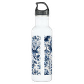 Bouteille D'eau Chinoiserie Bleu et Blancs Fleurs florales (Dos)