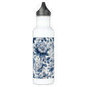 Bouteille D'eau Chinoiserie Bleu et Blancs Fleurs florales (Gauche)