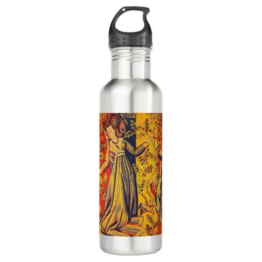 Bouteille D'eau Chinoiserie médiévale italienne rouge jaune (Devant)