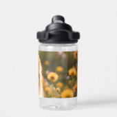 Bouteille D'eau Chiot de Poméranie jeune en champ de fleurs (Salle de sport)