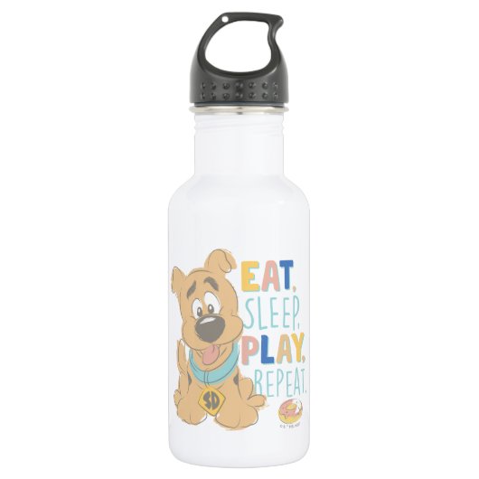 Bouteille D'eau Chiot Scooby-Doo "Mange, Dors, Joue, Répète" (Devant)