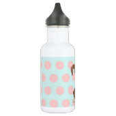 Bouteille D'eau Chiots Boxer sur des points roses (Gauche)