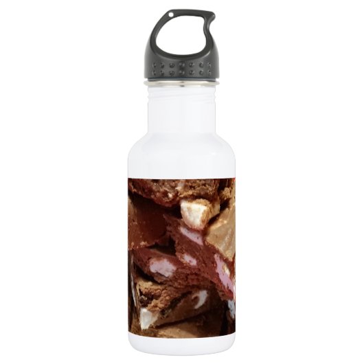 Bouteille D'eau Chocolat Cherry Marshmallow Fudge Sur Une Plaque (Devant)